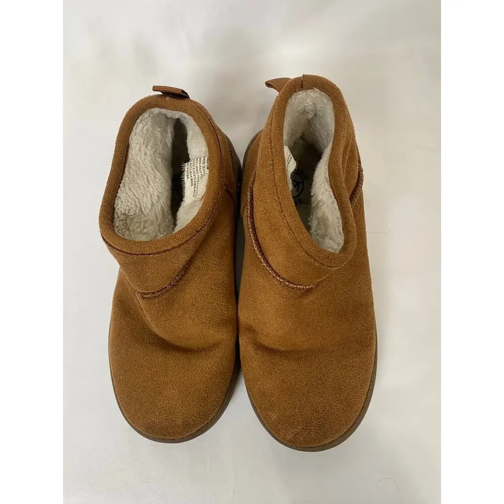 White Mountain Girls Low Boots Suede Fur lined Tan Size 12
